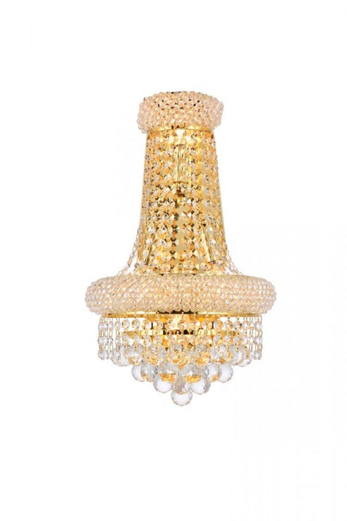 Elegant Lighting Primo 4 light in Chrome Wall Sconce Clear Royal Cut Crystal Model: V1800W12SC/RC
