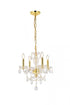 Elegant Lighting Princeton 4 light in Chrome Pendant Clear Royal Cut Crystal Model: V7834D17C/RC