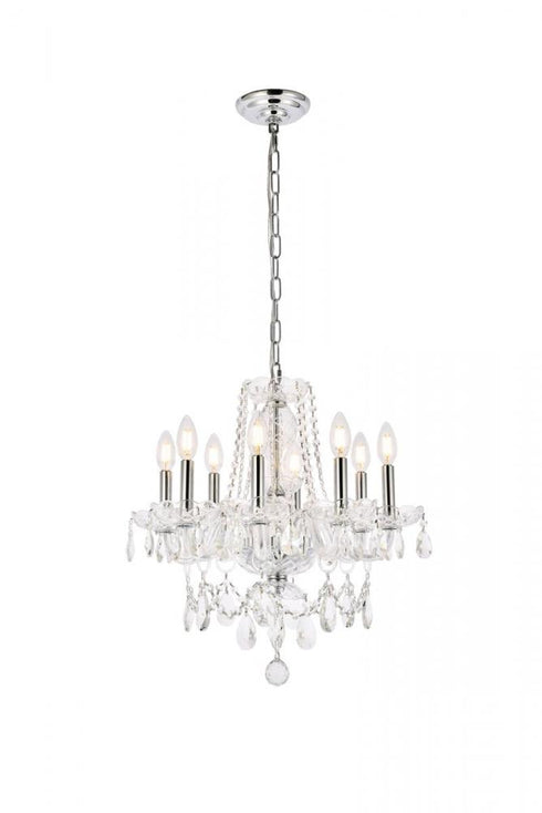 Elegant Lighting Princeton 8 light in Chrome Chandelier Clear Royal Cut Crystal Model: V7838D20C/RC