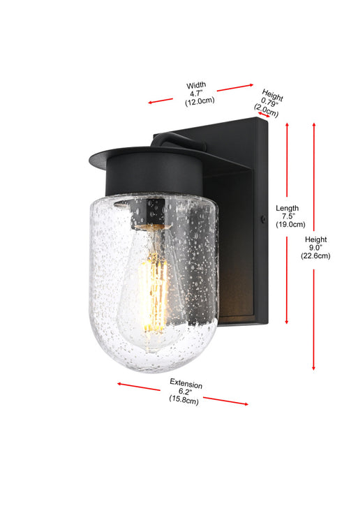 Elegant Lighting Rafael 1 Light Wall Sconce W4.7 Inch E6.2 Inch H8.1 Inch in Black Model: OD414W8BK