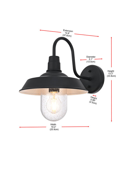 Elegant Lighting Rayan 1 Light Wall Sconce W10.2 Inch E14.8 Inch H12.7 Inch in Black Model: OD415W15BK