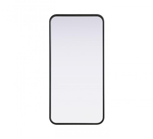Elegant Lighting Remy Contour Metal Rectangle Mirror 18x36 Inch in Black Model: MR8A1836BLK