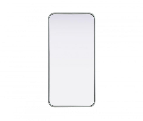 Elegant Lighting Remy Contour Metal Rectangle Mirror 18x36 Inch in Black Model: MR8A1836BLK