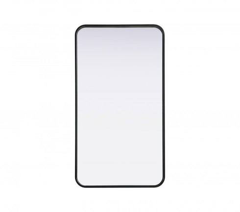 Elegant Lighting Remy Contour Metal Rectangle Mirror 20x36 Inch in Black Model: MR8A2036BLK