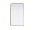 Elegant Lighting Remy Contour Metal Rectangle Mirror 22x36 Inch in Black Model: MR8A2236BLK