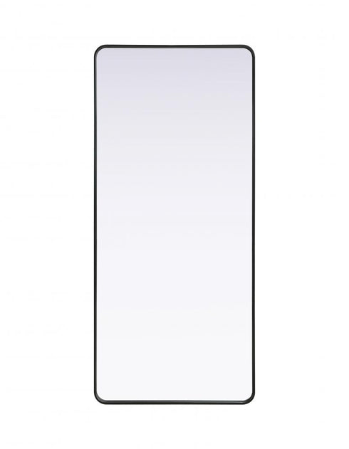 Elegant Lighting Remy Contour Metal Rectangle Mirror 32x72 Inch in Black Model: MR8A3272BLK