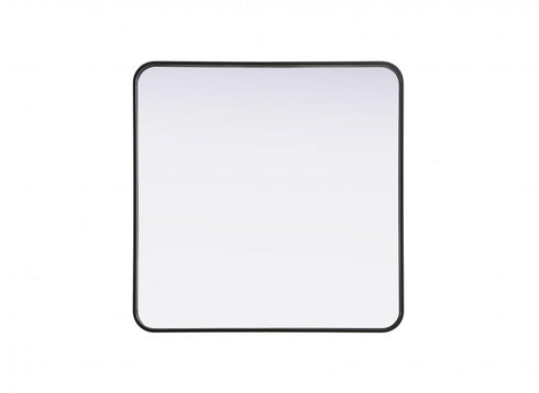 Elegant Lighting Remy Contour Metal Square Mirror 30x30 Inch in Black Model: MR8A3030BLK