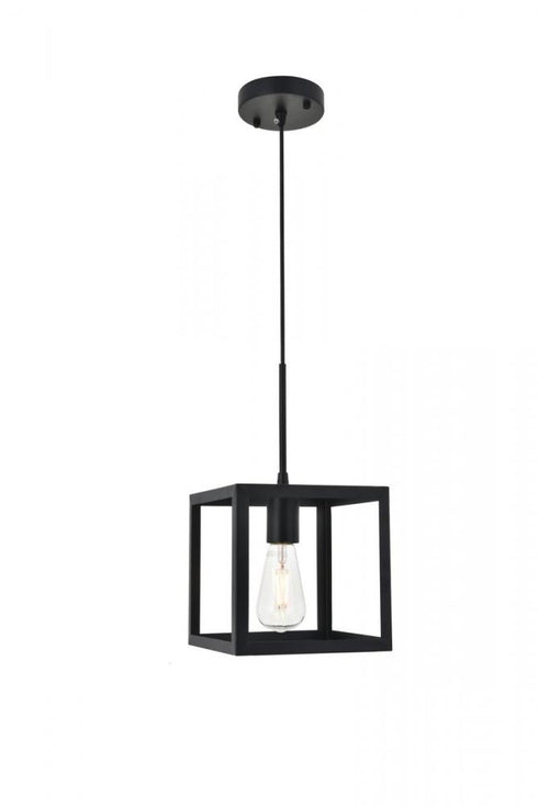 Elegant Lighting Resolute 1 light black Pendant Model: LD4063D8BK