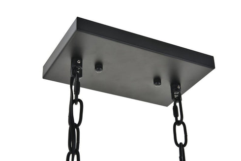 Elegant Lighting Resolute 3 light black Pendant Model: LD4063D25BK