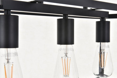 Elegant Lighting Resolute 3 light black Pendant Model: LD4063D25BK