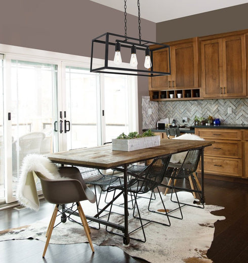 Elegant Lighting Resolute 3 light black Pendant Model: LD4063D25BK