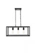 Elegant Lighting Resolute 3 light black Pendant Model: LD4063D25BK