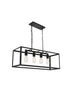 Elegant Lighting Resolute 4 light black Pendant Model: LD4063D32BK