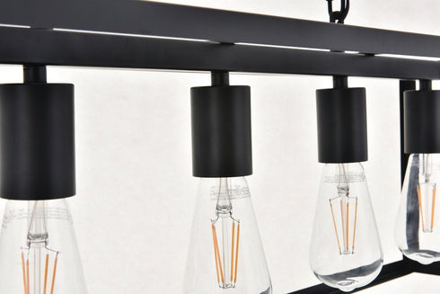 Elegant Lighting Resolute 5 light black Pendant Model: LD4063D38BK