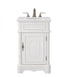 Elegant Lighting Retro 21 Inch Single Bathroom Vanity in Antique White with Ivory White Engineered Marble Model: VF30421AW-VW