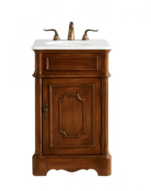 Elegant Lighting Retro 21 Inch Single Bathroom Vanity in Antique White with Ivory White Engineered Marble Model: VF30421AW-VW