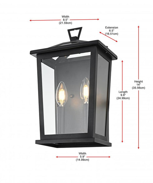 Elegant Lighting Richmond 7 inch Outdoor Pendant in Black Model: OD331W14BK