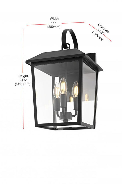 Elegant Lighting Riggs 10 inch Outdoor Wall Sconce in Black Model: OD502W17BK