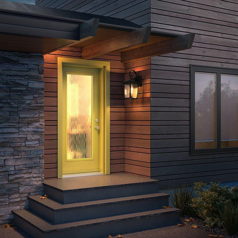 Elegant Lighting Riggs 5.5 inch Outdoor Wall Sconce in Black Model: OD502W12BK