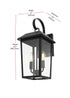 Elegant Lighting Riggs 8 inch Outdoor Wall Sconce in Black Model: OD502W18BK