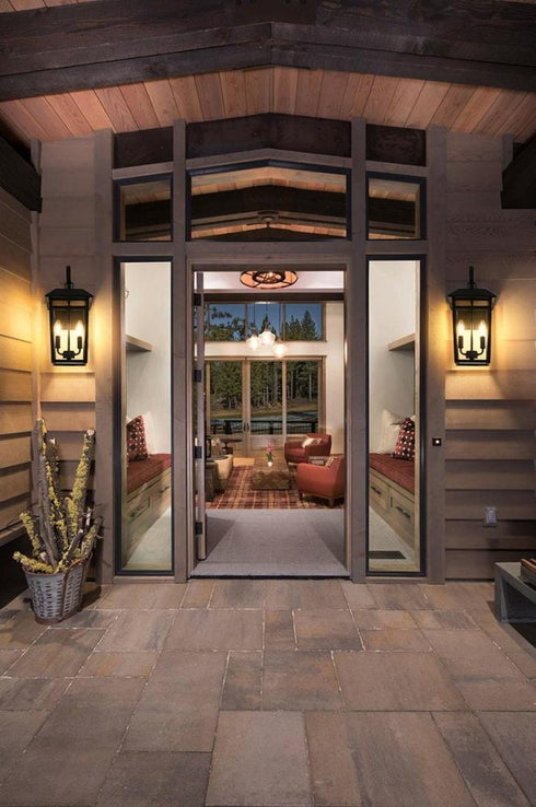 Elegant Lighting Riggs 8 inch Outdoor Wall Sconce in Black Model: OD502W18BK