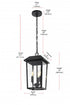 Elegant Lighting Riggs 8 x 15 inch Outdoor Pendant in Black Model: OD502H15BK