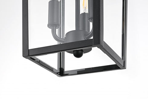 Elegant Lighting Riggs 8 x 15 inch Outdoor Pendant in Black Model: OD502H15BK