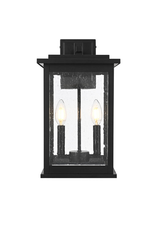 Elegant Lighting Ringgold 2 Light Wall sconce W8.5 Inch E9.5 Inch H16 Inch L2 in Black (1Box) Model: OD350W16BK