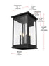 Elegant Lighting Ringgold 4 Light Wall sconce W11 Inch E12 Inch H22 Inch L4 in Black (1Box) Model: OD350W22BK
