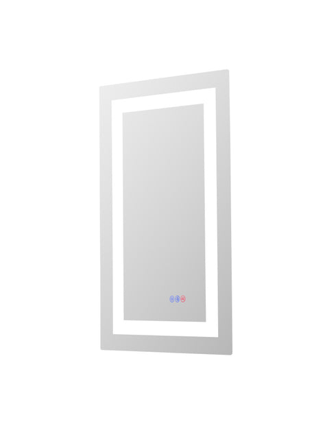 Elegant Lighting Riven 2 Strip Light LED Mirror W18 H30 3000 6000K Dim in White Finish Model: MRE81830