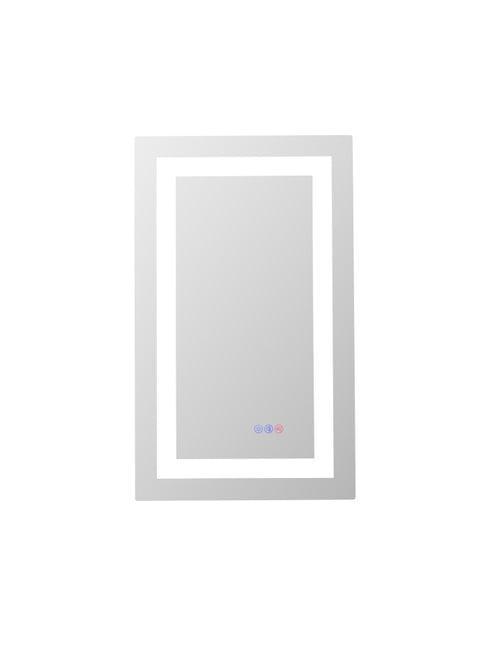 Elegant Lighting Riven 2 Strip Light LED Mirror W18 H30 3000 6000K Dim in White Finish Model: MRE81830