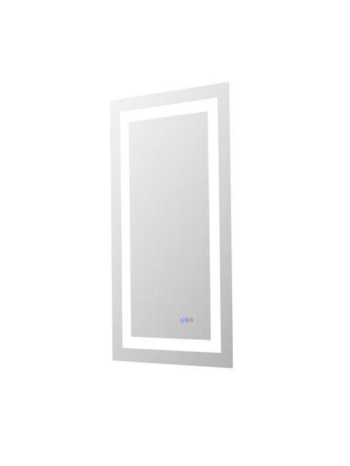 Elegant Lighting Riven 2 Strip Light LED Mirror W18 H36 3000 6000K Dim in White Finish Model: MRE81836
