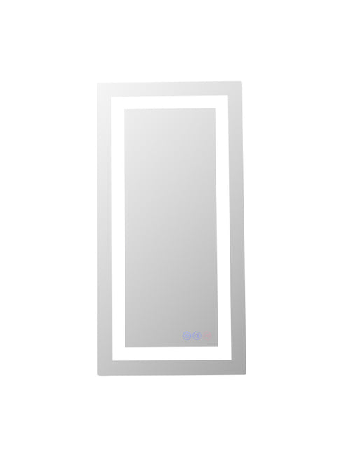 Elegant Lighting Riven 2 Strip Light LED Mirror W20 H30 3000 6000K Dim in White Finish Model: MRE82030