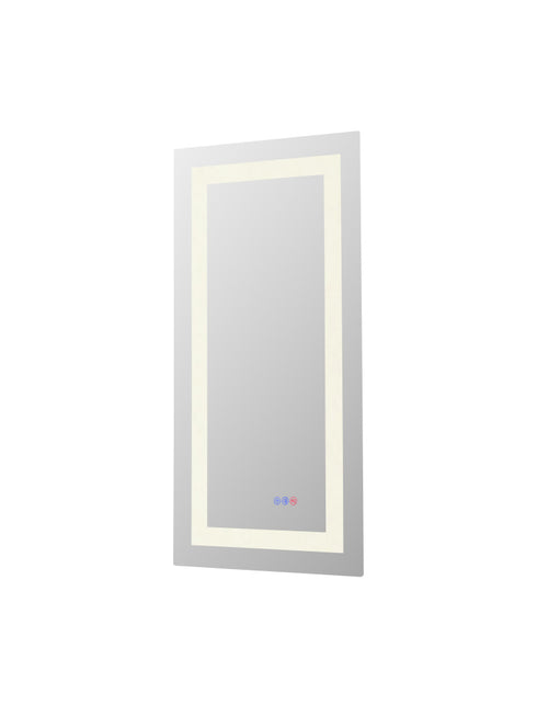 Elegant Lighting Riven 2 Strip Light LED Mirror W20 H30 3000 6000K Dim in White Finish Model: MRE82030