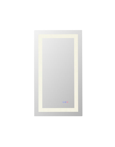 Elegant Lighting Riven 2 Strip Light LED Mirror W20 H36 3000 6000K Dim in White Finish Model: MRE82036