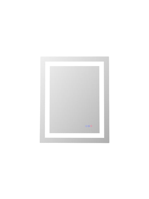 Elegant Lighting Riven 2 Strip Light LED Mirror W24 H30 3000 6000K Dim in White Finish Model: MRE82430