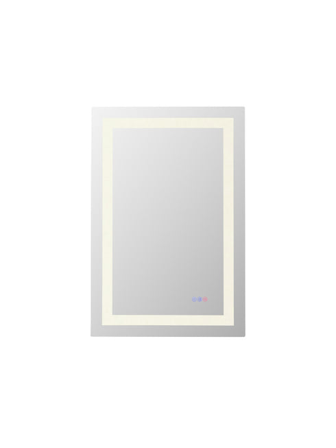 Elegant Lighting Riven 2 Strip Light LED Mirror W24 H36 3000 6000K Dim in White Finish Model: MRE82436