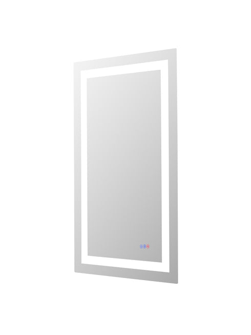 Elegant Lighting Riven 2 Strip Light LED Mirror W24 H40 3000 6000K Dim in White Finish Model: MRE82440