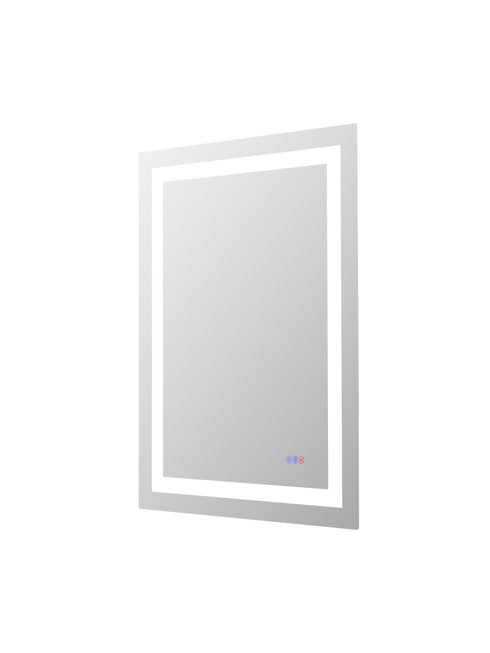 Elegant Lighting Riven 2 Strip Light LED Mirror W27 H36 3000 6000K Dim in White Finish Model: MRE82736