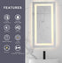 Elegant Lighting Riven 2 Strip Light LED Mirror W27 H40 3000 6000K Dim in White Finish Model: MRE82740