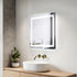 Elegant Lighting Riven 2 Strip Light LED Mirror W30 H30 3000 6000K Dim in White Finish Model: MRE83030