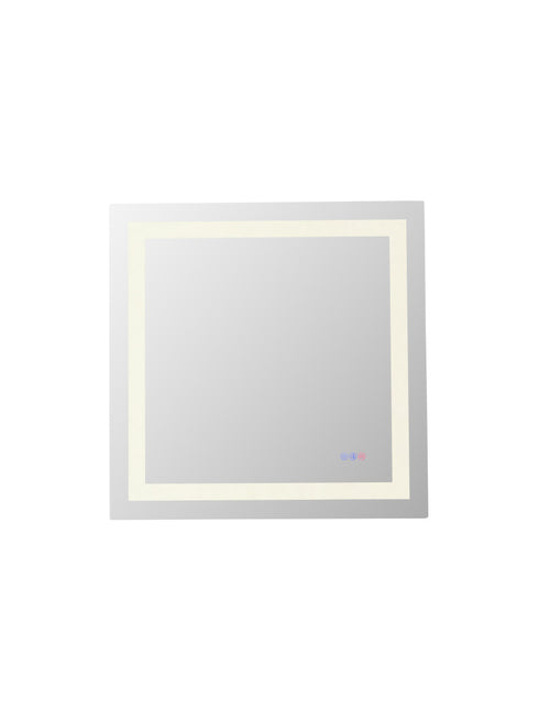 Elegant Lighting Riven 2 Strip Light LED Mirror W30 H30 3000 6000K Dim in White Finish Model: MRE83030