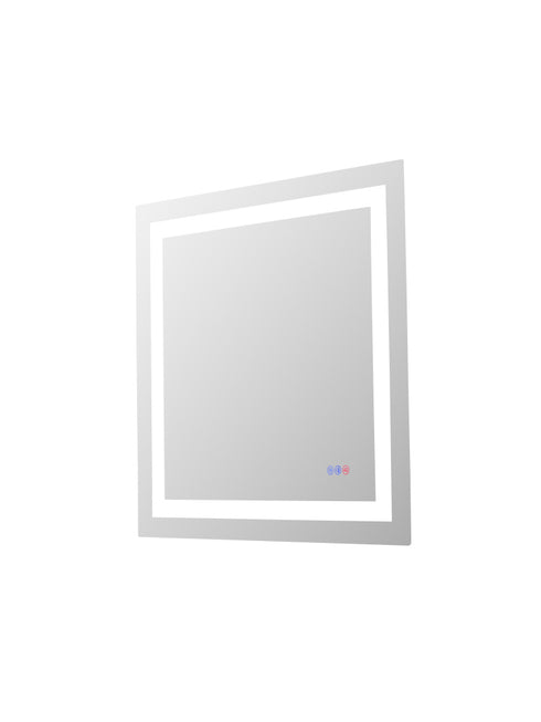 Elegant Lighting Riven 2 Strip Light LED Mirror W30 H30 3000 6000K Dim in White Finish Model: MRE83030