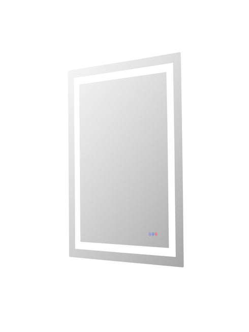 Elegant Lighting Riven 2 Strip Light LED Mirror W30 H40 3000 6000K Dim in White Finish Model: MRE83040
