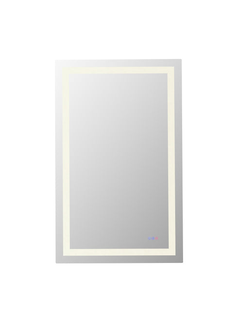 Elegant Lighting Riven 2 Strip Light LED Mirror W30 H48 3000 6000K Dim in White Finish Model: MRE83048