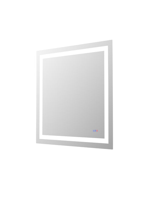 Elegant Lighting Riven 2 Strip Light LED Mirror W36 H36 3000 6000K Dim in White Finish Model: MRE83636