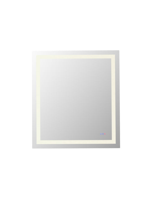 Elegant Lighting Riven 2 Strip Light LED Mirror W36 H40 3000 6000K Dim in White Finish Model: MRE83640