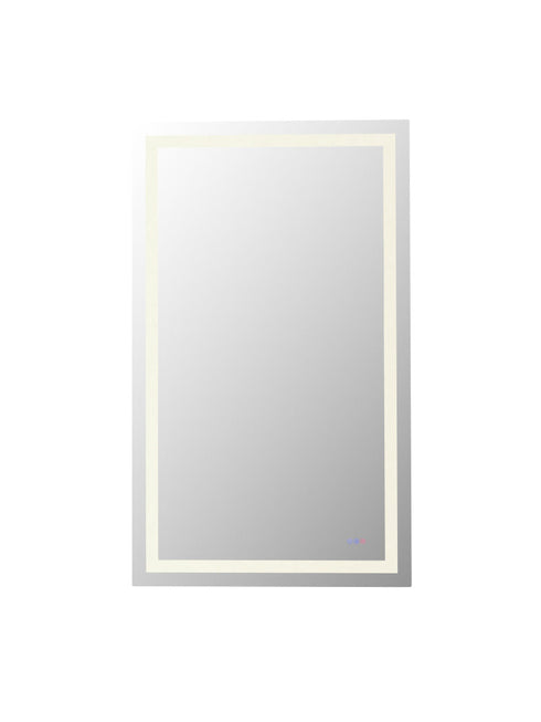 Elegant Lighting Riven 2 Strip Light LED Mirror W36 H60 3000 6000K Dim in White Finish Model: MRE83660