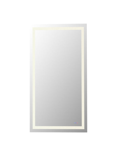 Elegant Lighting Riven 2 Strip Light LED Mirror W36 H72 3000 6000K Dim in White Finish Model: MRE83672