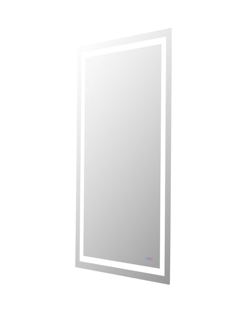 Elegant Lighting Riven 2 Strip Light LED Mirror W36 H72 3000 6000K Dim in White Finish Model: MRE83672